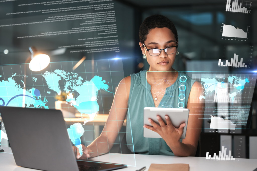 Candidate getting important information at an online career fair